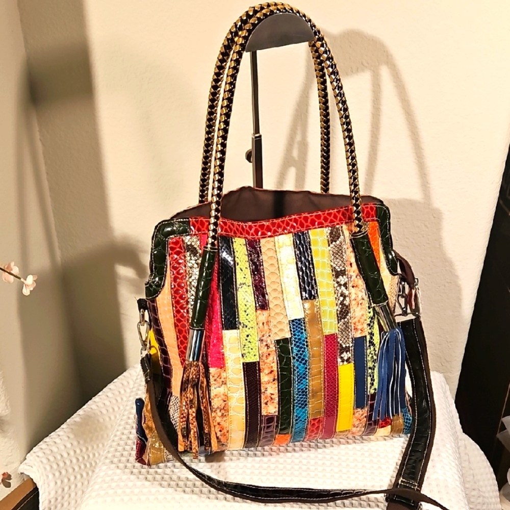 Colorful Patchwork Tote Bag